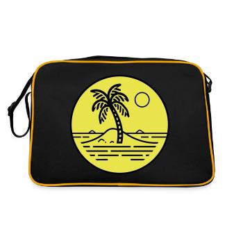 Plage de symbole de l’île des palmiers - Sac Retro - noir/or - Dos