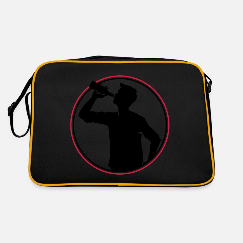 Trinker Bier Silhouette Retro Tasche