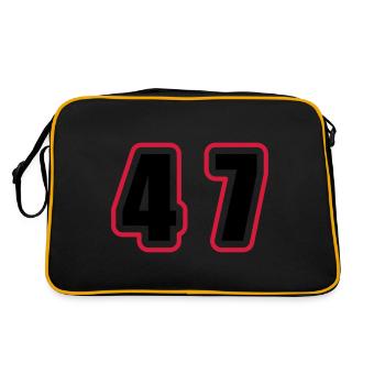 47 Zahl College - Retro Tasche - Schwarz/Gold - Hinten