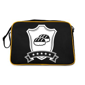 Sushi Wappen - Retro Tasche - Schwarz/Gold - Hinten