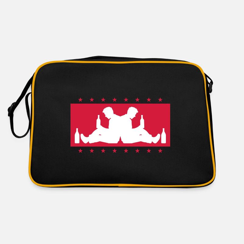 Drinking Saufen Silhouette Drunk Retro Tasche