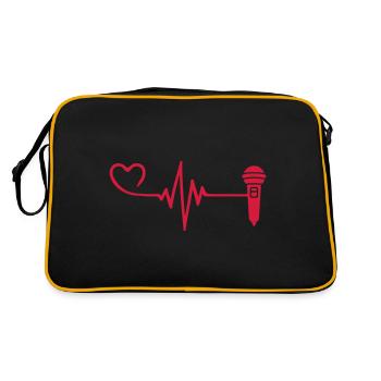 Microphone Pulse Heart Love - Retro Bag - black/gold - Back