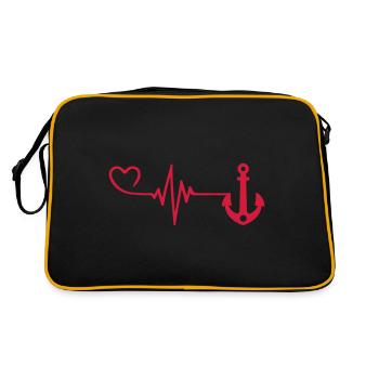 Anchor Icon Heartbeat - Retro Bag - black/gold - Back