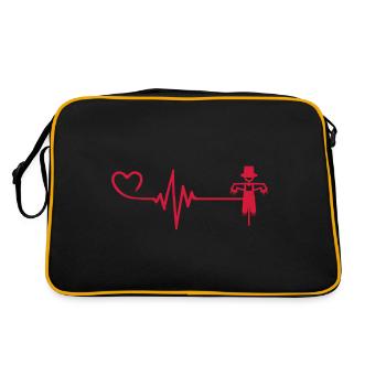 Épouvantail pouls battement de cœur amour - Sac Retro - noir/or - Dos