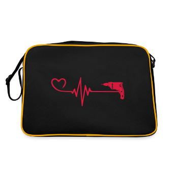 Drill Pulse Heart Love - Retro Bag - black/gold - Back