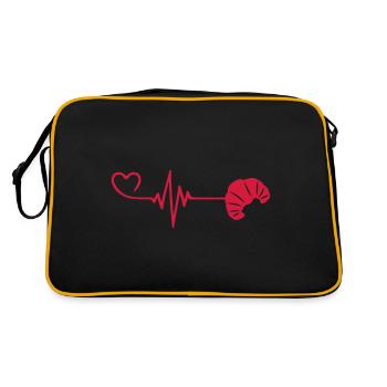 Croissant Symbol Pulse Heartbeat Love - Retro Bag - black/gold - Back