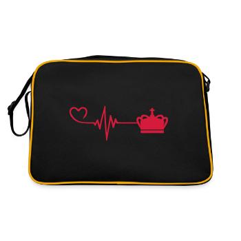 Symbole du cœur de la pouls de la couronne - Sac Retro - noir/or - Dos