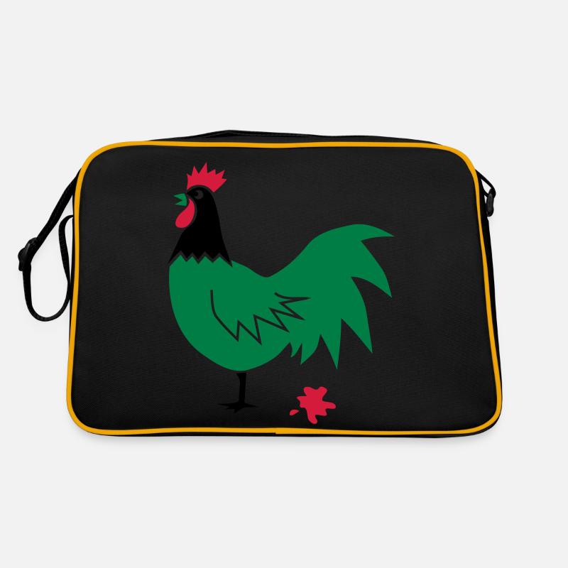 huhn verrückt crazy chick ente gans vogel kack Retro Tasche