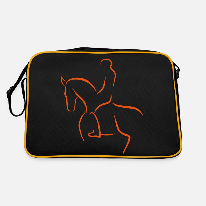 dressurpferd - Retro Tasche - Schwarz/Gold