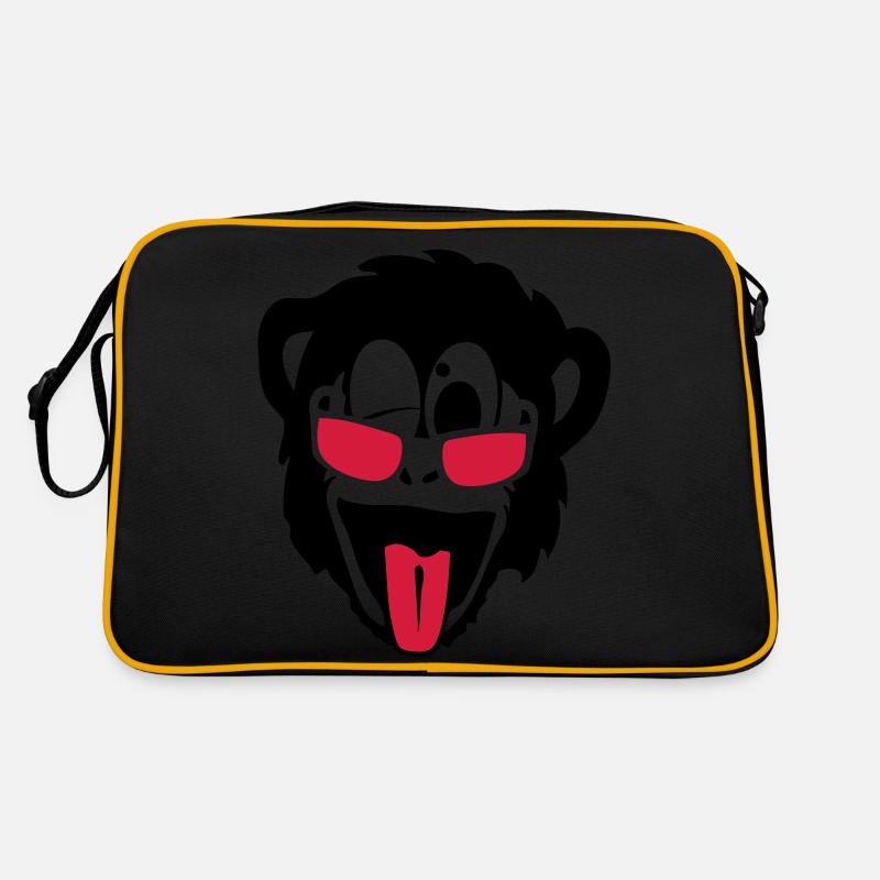 singe gorille monkey tete lunette glass2 Sac Retro