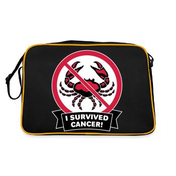 I survived cancer! (3C) - Retro Tasche - Schwarz/Gold - Hinten