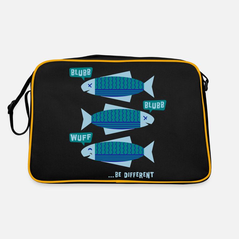 Be Different - Fische - Blubb - Be yourself - 3C Retro Tasche