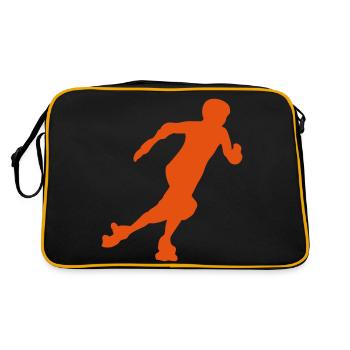 roller derby femme silhouette 3 - Sac Retro - noir/or - Dos