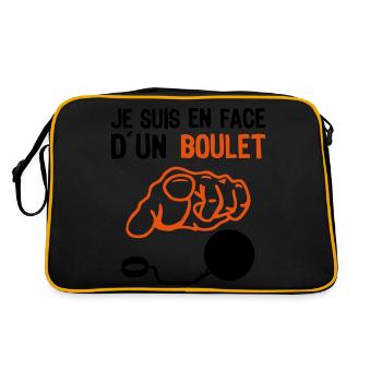 je suis face boulet insulte doigt pointe - Sac Retro - noir/or - Dos