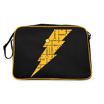 Lightning (pattern) - Retro Bag - black/gold - Back