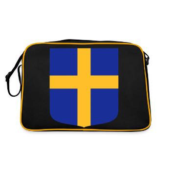 Drapeau bouclier Suède - Sac Retro - noir/or - Dos