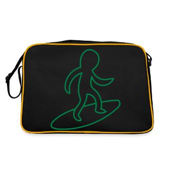 Lil Surfing Guy - Retro Tasche - Schwarz/Gold - Hinten