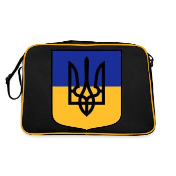 Ukraine - Retro Tasche - Schwarz/Gold - Hinten