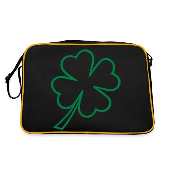 lucky clover st patrick - Retro Tasche - Schwarz/Gold - Hinten