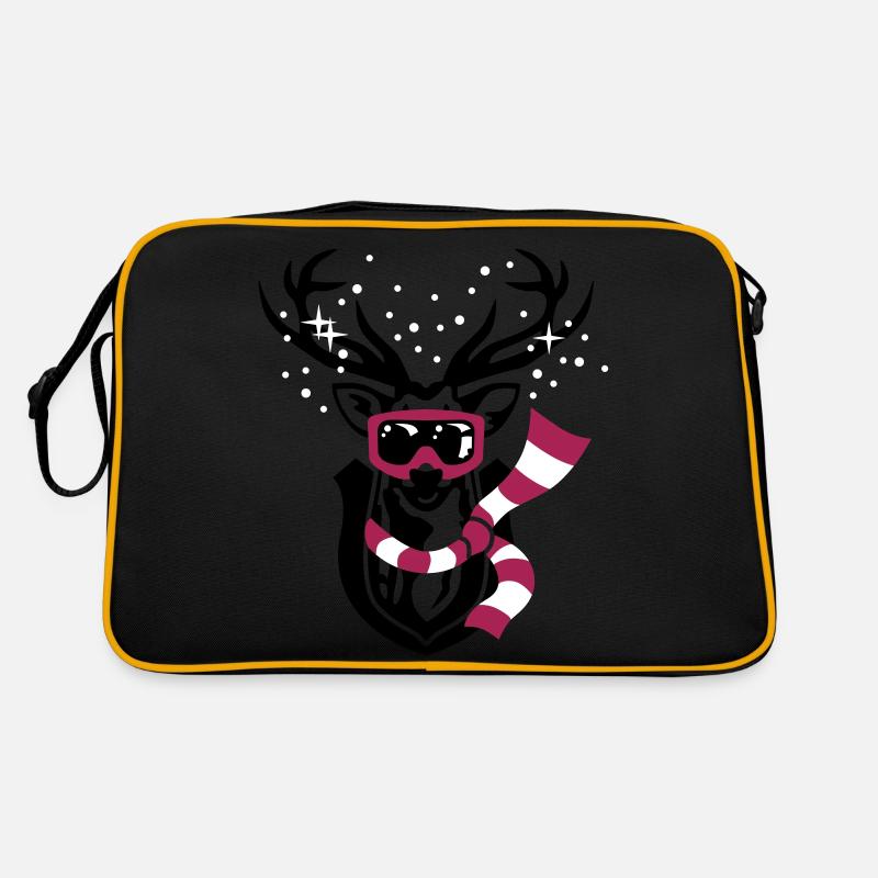 Skihirsch - Retro Tasche - Schwarz/Gold