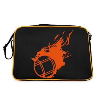 petanque ball flame fireball1 - Retro Bag - black/gold - Back