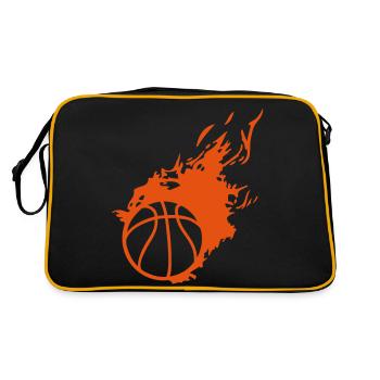 ball basketball flame fireball1 - Retro Bag - black/gold - Back