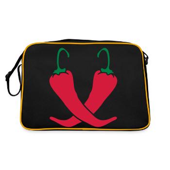 2 piments Chili chaud chaud - Sac Retro - noir/or - Dos