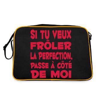 perfection parfait citation humour drôle cadeau - Sac Retro - noir/or - Dos
