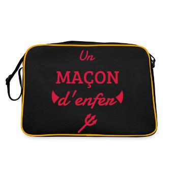 Bricklayer Mason Maurer Maçon Maçonnerie Bricolage - Retro Bag - black/gold - Back