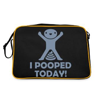 I pooped today quote - Retro Bag - black/gold - Back