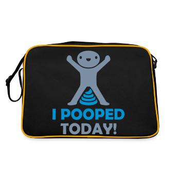 I pooped today quote - Retro Bag - black/gold - Back