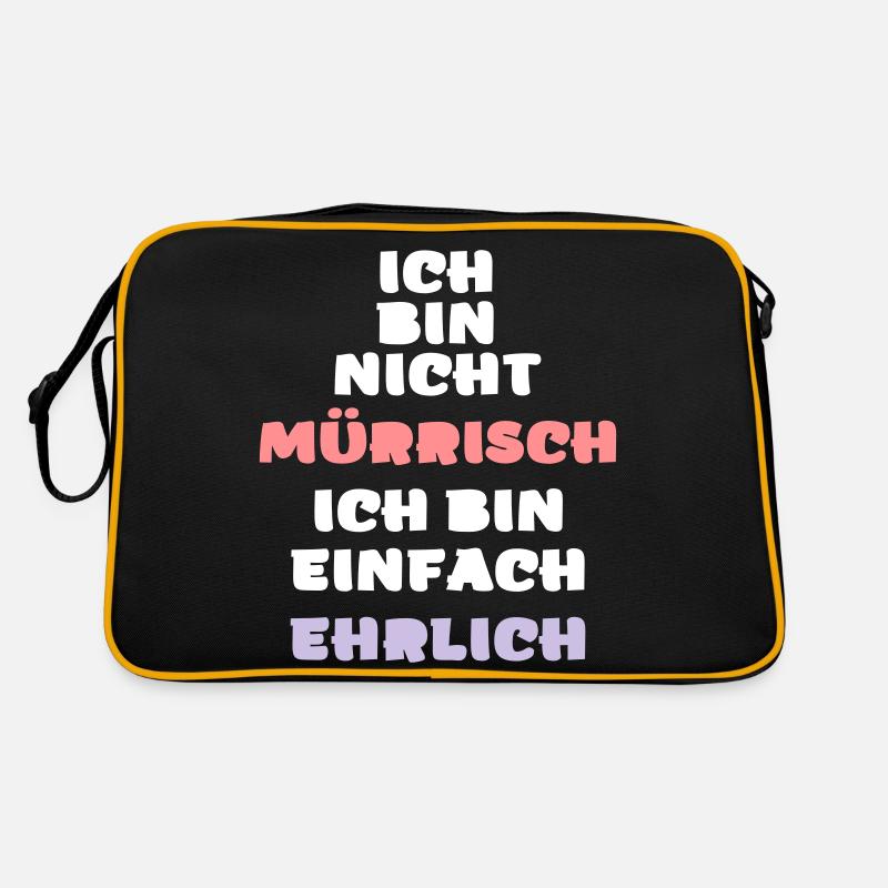 Lustiger mürrisch launisch wütender ehrlich Vektor Retro Tasche