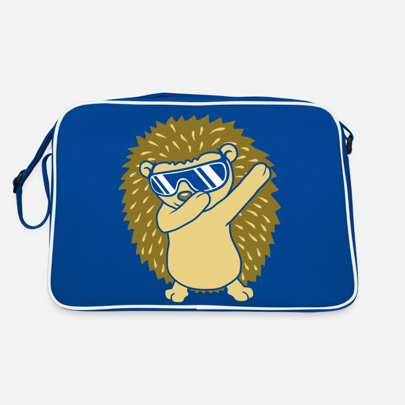 Cool funny dabbing hedgehog Retro Bag