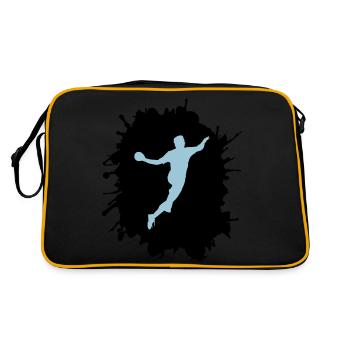 splatter handball - Retro Tasche - Schwarz/Gold - Hinten