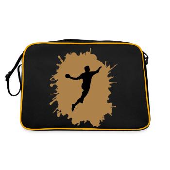 splatter handball - Retro Tasche - Schwarz/Gold - Hinten