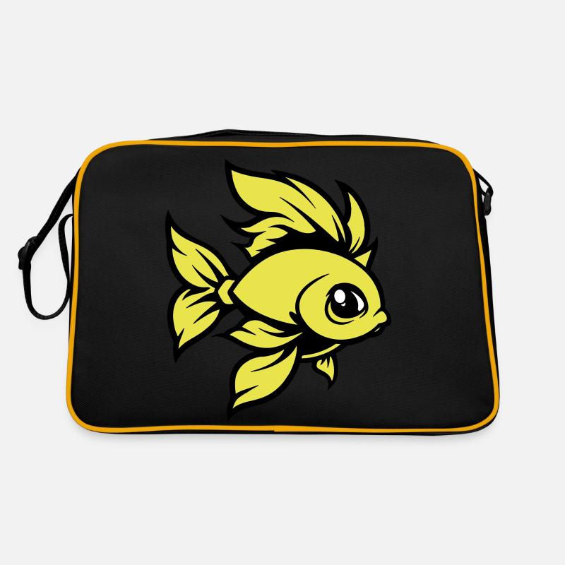 goldfisch fisch comic tier Retro Tasche