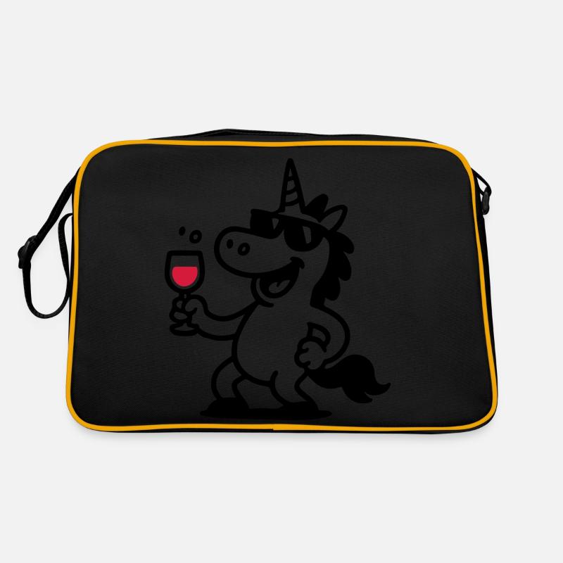Unicorn Wine Glass Funny Retro Bag