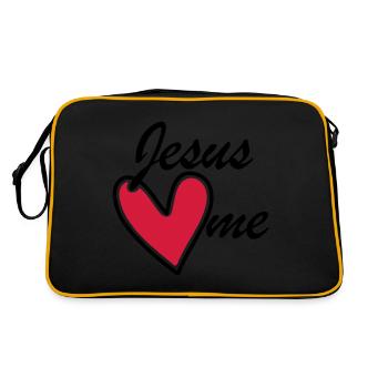 Jésus m’aime m’aime cœur rouge - Sac Retro - noir/or - Dos