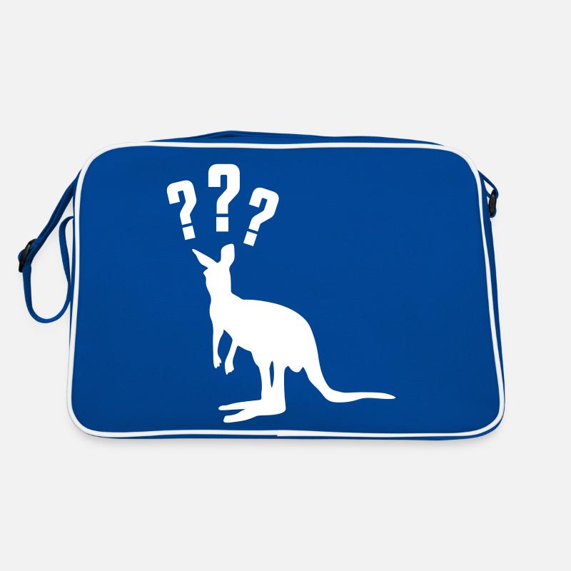 kangaroo silhouette question mark Retro Bag
