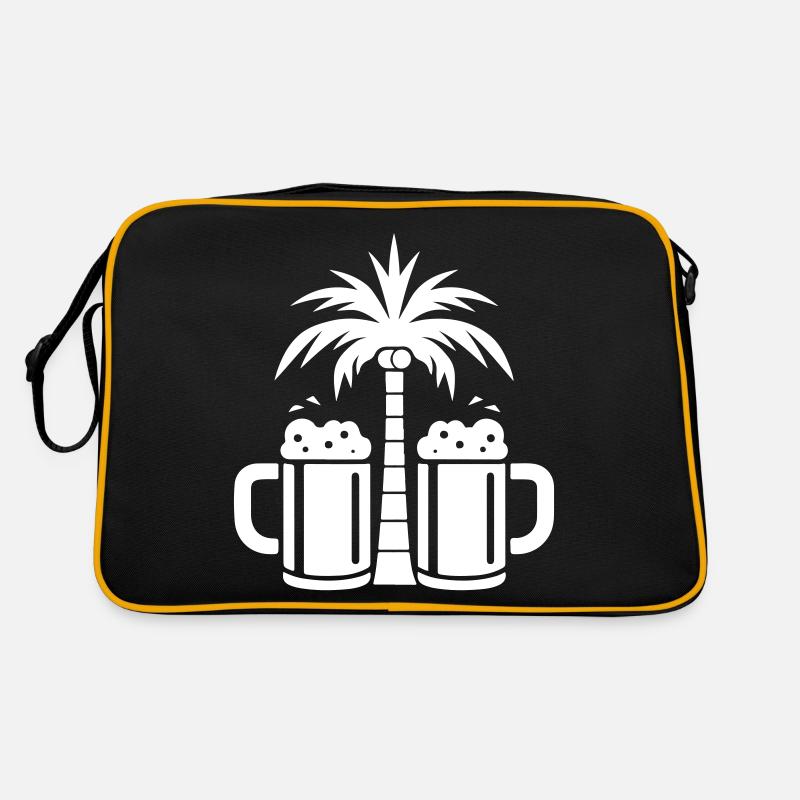 Bier Palmen Strand Retro Tasche