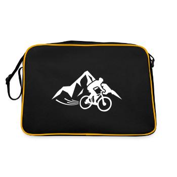 Mountain bike mountain silhouette symbol - Retro Bag - black/gold - Back