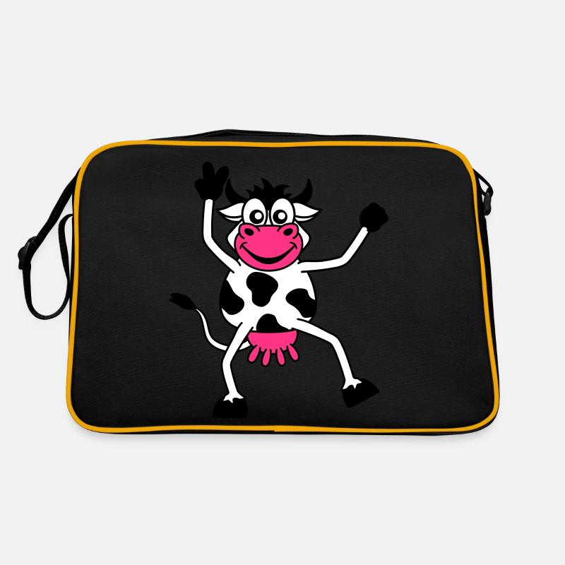 Drôle de vache bande dessinée Cattle Peace Sign Sac Retro