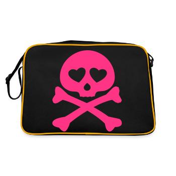 crâne de coeur (c.) - Sac Retro - noir/or - Dos