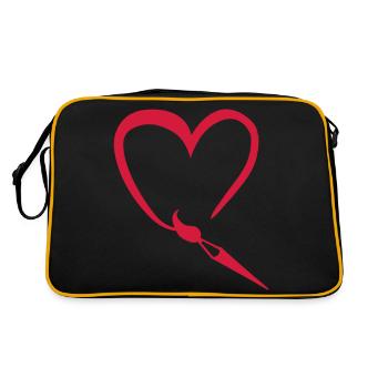 pinceau coeur heart love paint retro draw - Sac Retro - noir/or - Dos