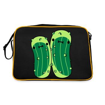 2 small cucumbers with sweet - Retro Bag - black/gold - Back