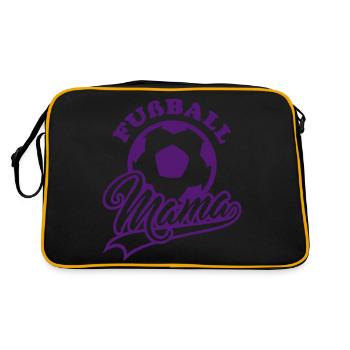 Fußball Mama - Retro Tasche - Schwarz/Gold - Hinten
