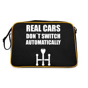 Real cars don’t switch automatically - Retro Bag - black/gold - Back