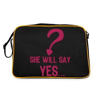 she will say yes mariage wedding - Sac Retro - noir/or - Dos