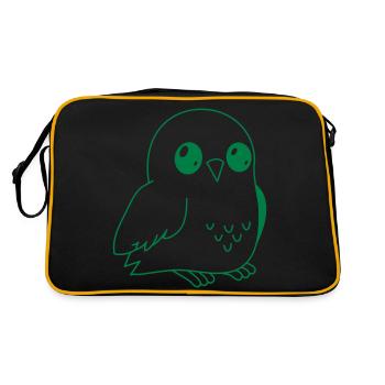 Hooty Eule - Retro Tasche - Schwarz/Gold - Hinten
