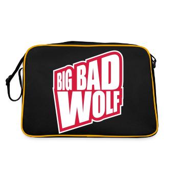 big bad wolf quote - Retro Bag - black/gold - Back